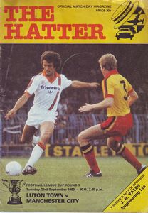 Luton Town v Manchester City League Cup 3rd Round 1980/81